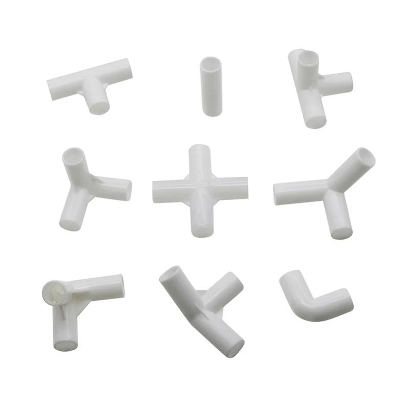 5 Pcs 12mm PVC Straight Elbow Cross Connector Joint 60 90 120 135 Degree Tee Connector