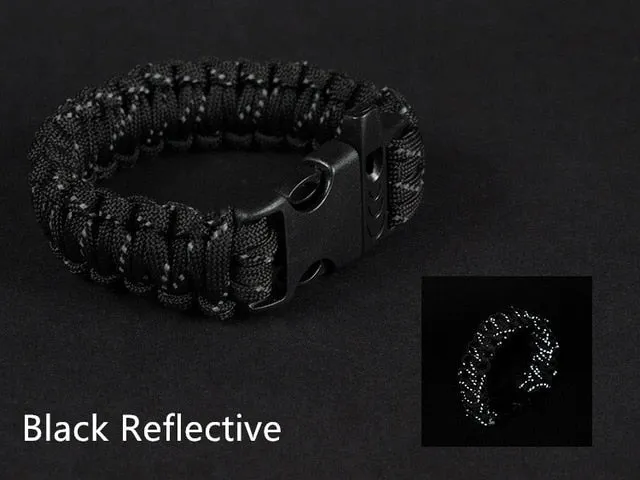 24.5cm Nine Core Reflective Paracord Emergency Bracelet