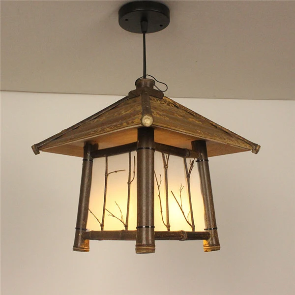 7. Retro Kinesisk taklampa av bambu
