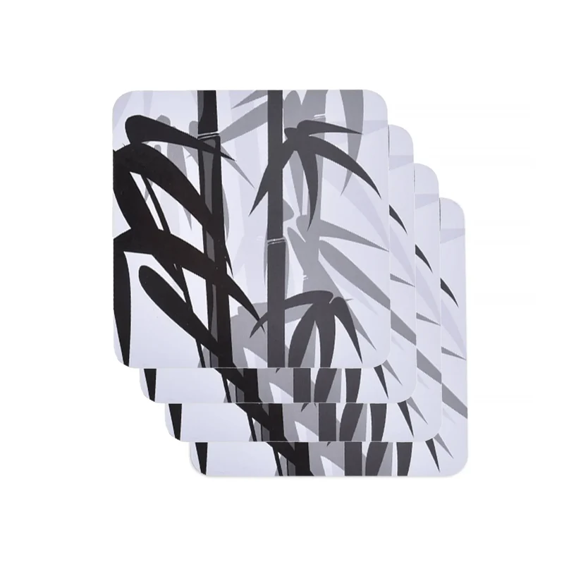 4pc Clevinger MDF Coasters Bamboo