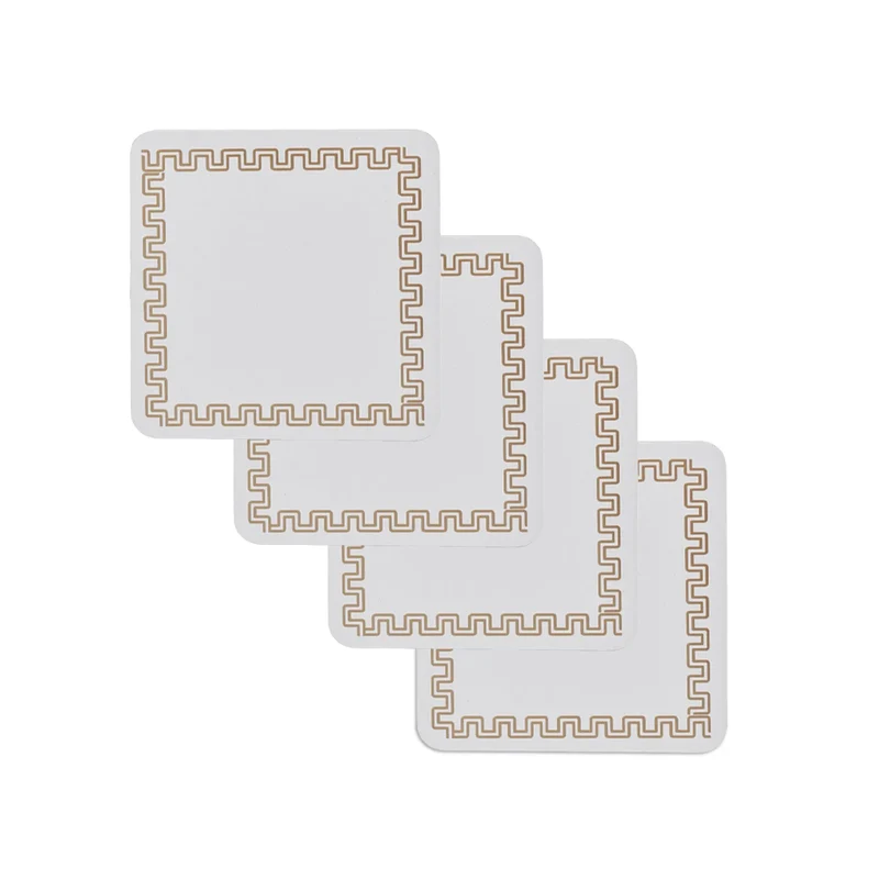 4pc Clevinger MDF Coasters Gold Border