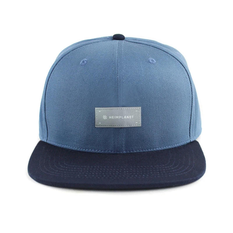 Reflective snapback; stone blue