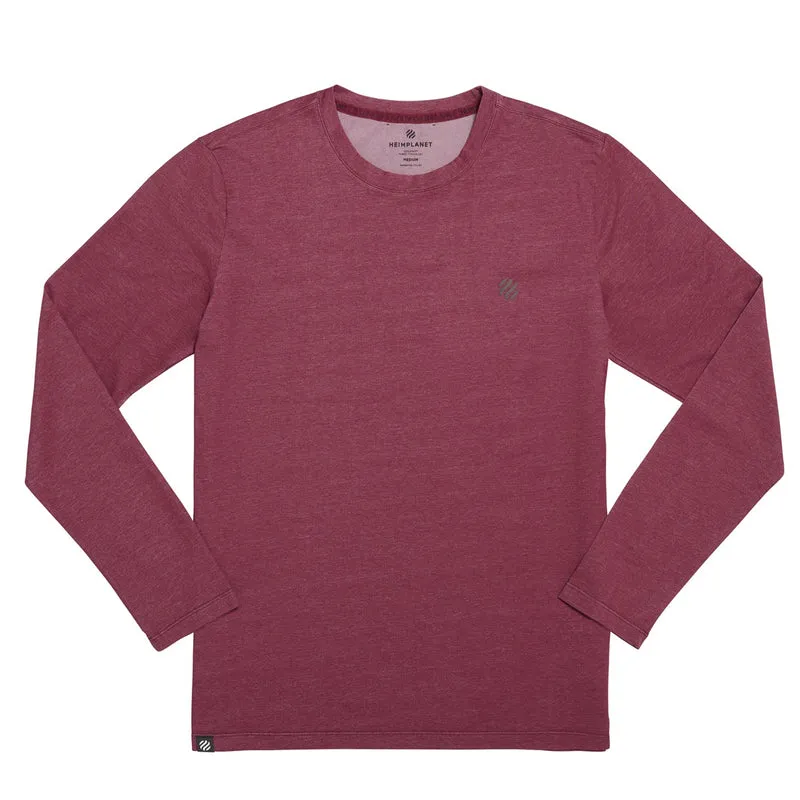 COOLEVER Long-Sleeve Shirt with Reflective Logo; Eggplant