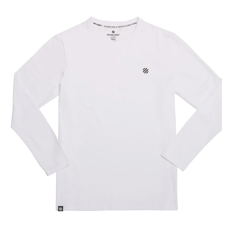 COOLEVER Long-Sleeve Shirt with Reflective Logo; White