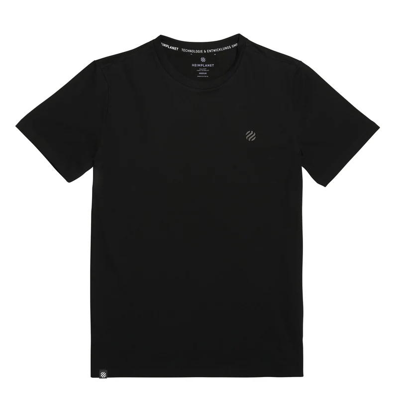 COOLEVER T-Shirt with Reflective Logo; Black