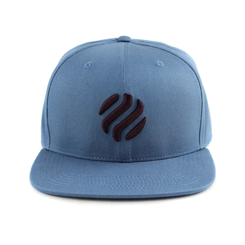 Snapback with logo; stone blue