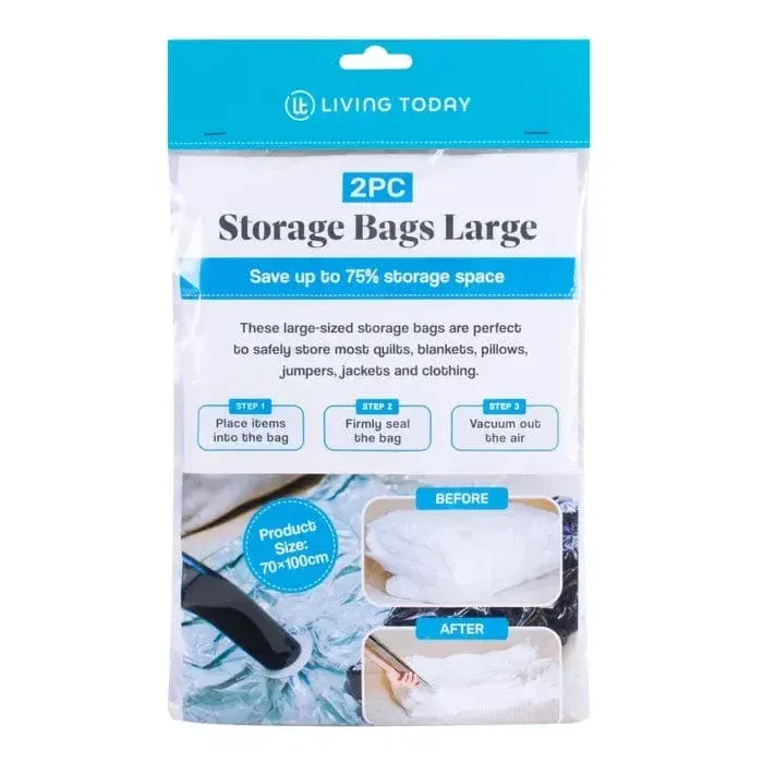 2pc Livingtoday Vacuum Compression Storage Bags Large