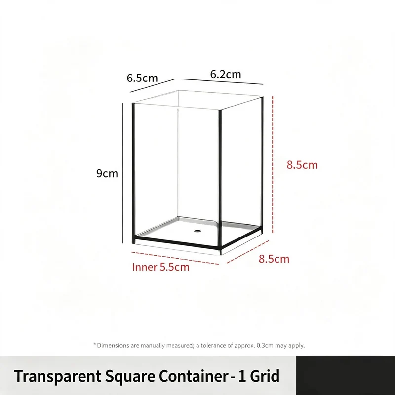 Clear Acrylic Square Storage Tube