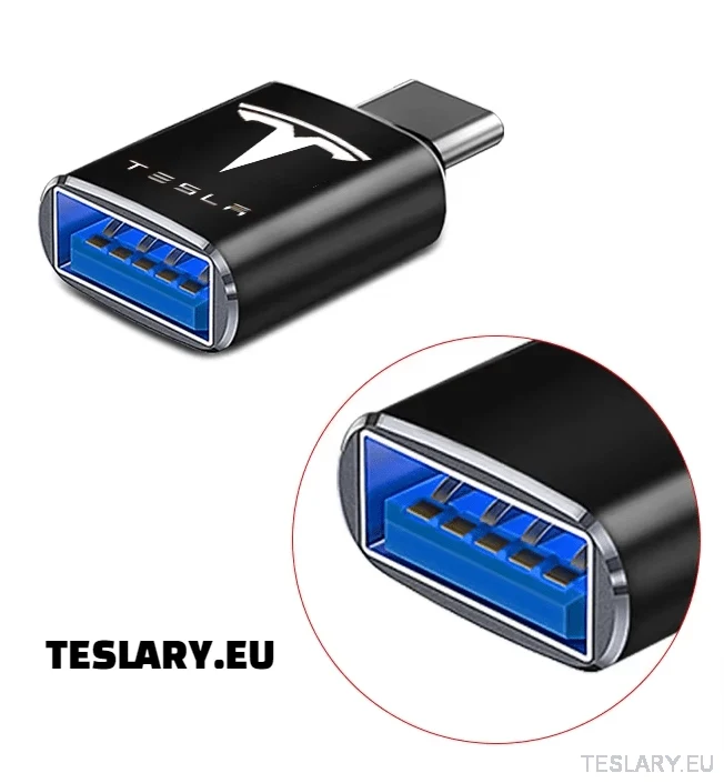 Tesla USB TYP C till USB-adapter för Model 3 YSX-LOGOTYP