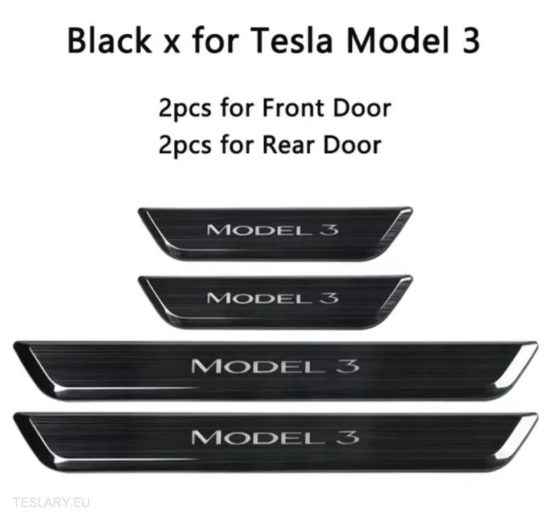 Tesla Model 3/Y Trådlösa magnetiska LED-belysta dörrtrösklar (4 stycken)