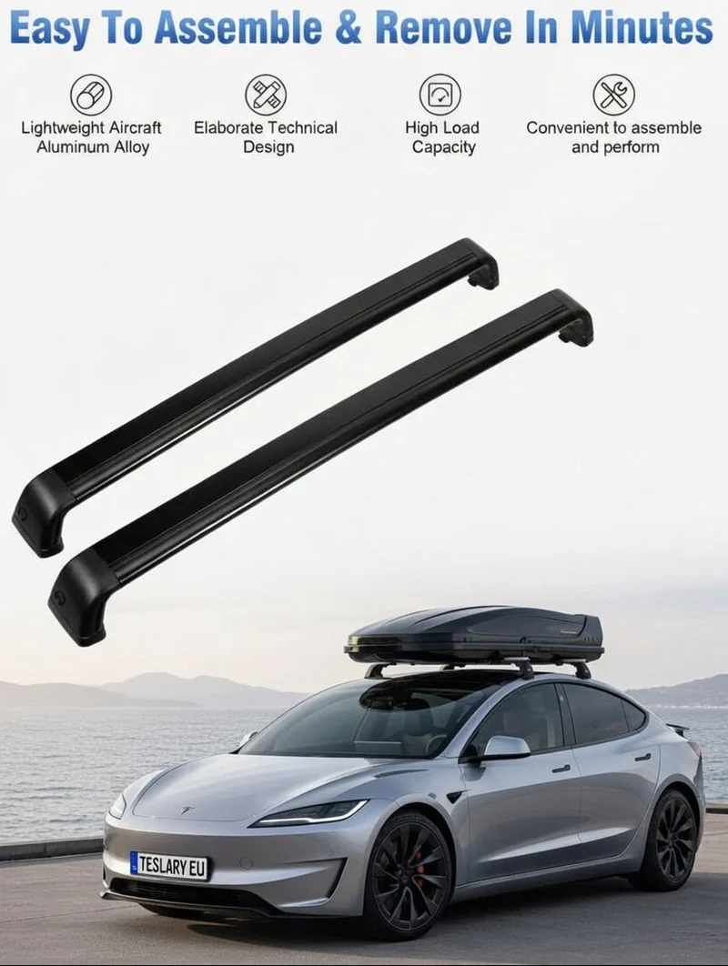 Premium takräckes tvärstänger för Tesla Model 3, Y, Juniper & Highland