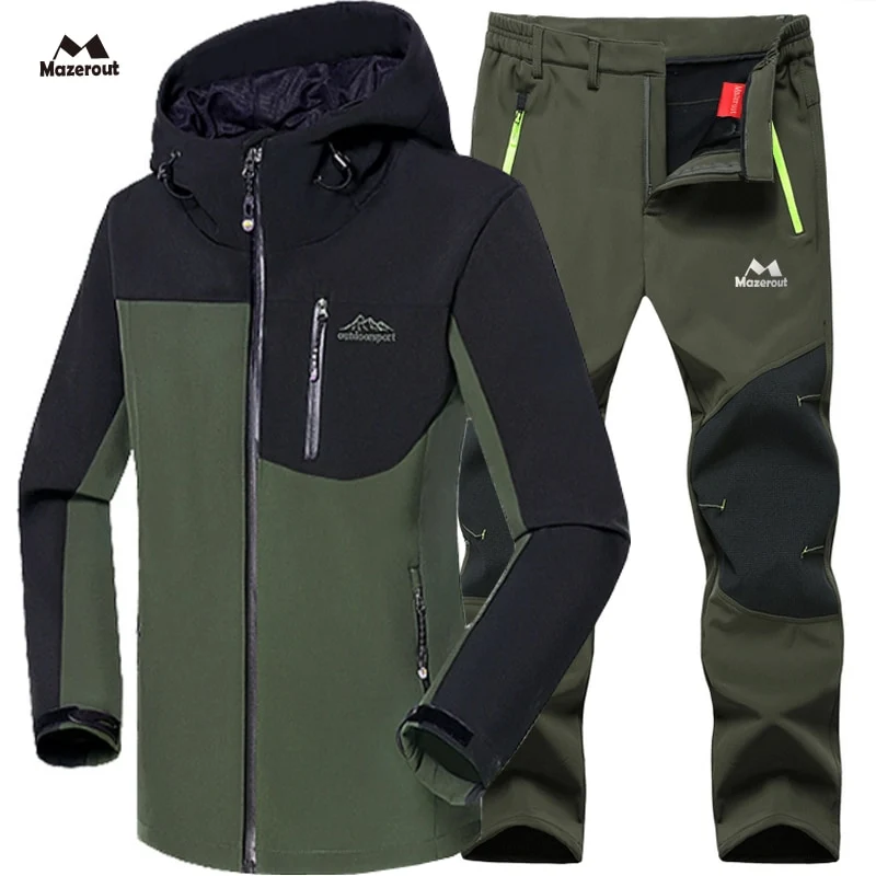 Men's Winter Waterproof Fleece Jackets and Pants