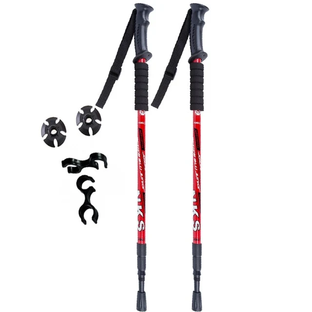 2Pcs Anti Shock Nordic Telescopic Walking Sticks