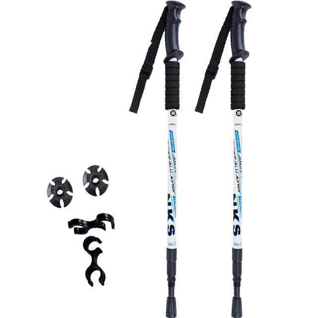 2Pcs Anti Shock Nordic Telescopic Walking Sticks