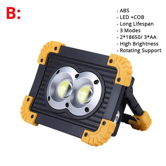 100W Portable LED Super Bright Light Rechargeable 18650