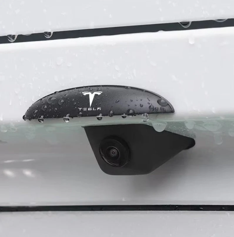 Regnskydd för backkamera i ABS, vattentätt backkameraskydd för din Tesla Model 3 / Y med logotyp