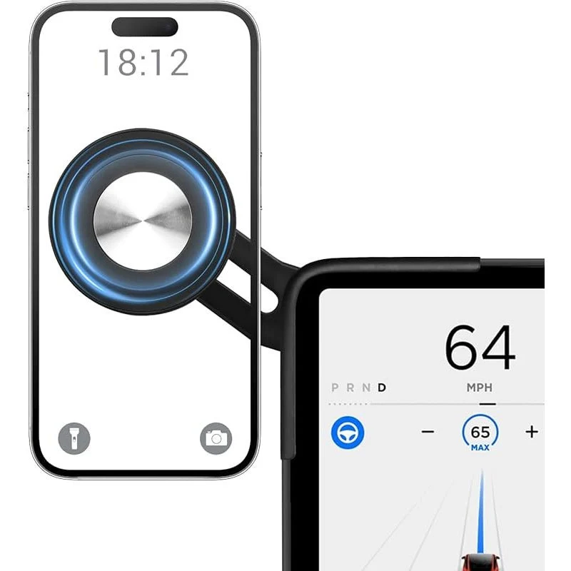 Telefonhållare Magnetiskt Stativ 360° Justerbart Stativ för Tesla Model Y Enbär / Model Y, Tesla Model 3 Höglandet / Model 3 invändiga tillbehör lämpliga för Android- och Apple-telefoner med magnetisk ring ingår