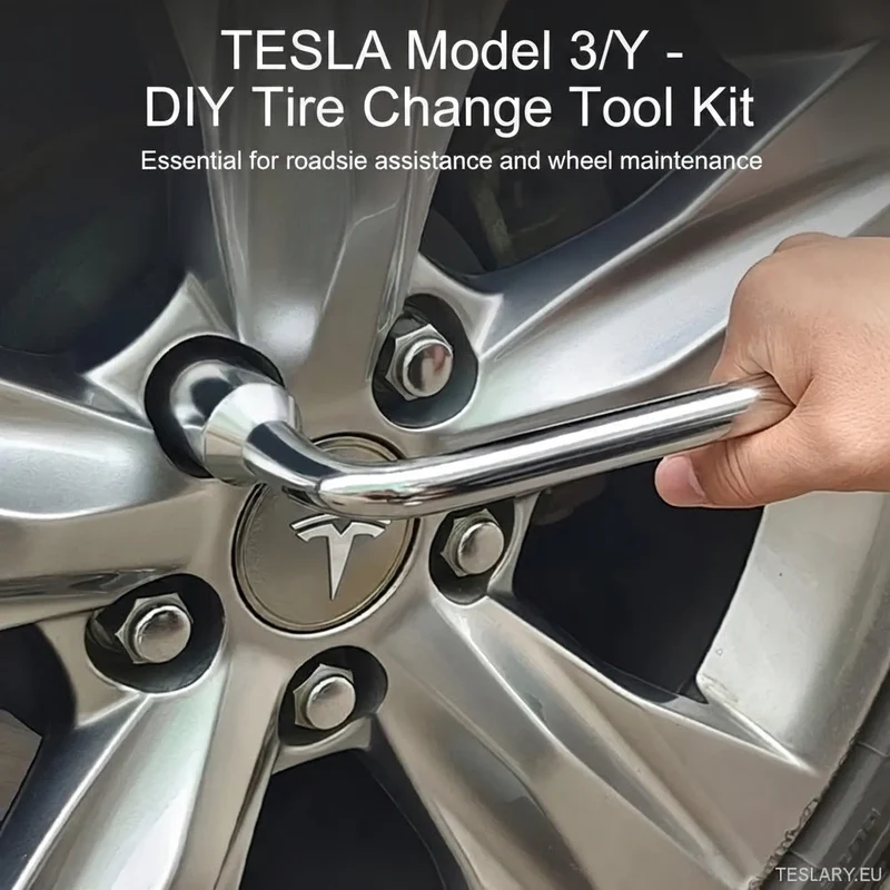 Dubbelsidig L-typ hylsnyckel för borttagning av däck och hjulmuttrar - Insexnyckelverktyg, 21 mm Perfekt för Tesla Model 3 / Y