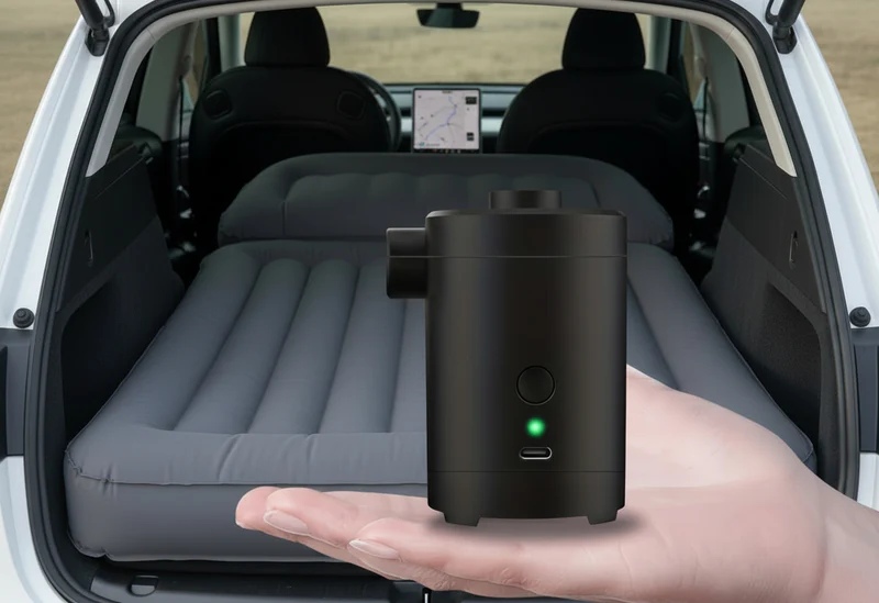 USB-uppladdningsbar luftpump för campingsäng - Lämplig för Tesla