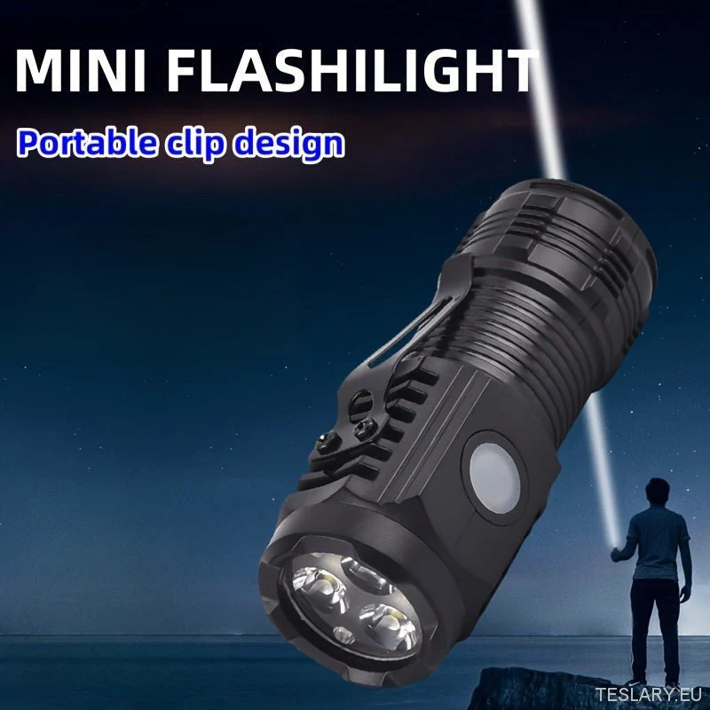 Kompakt ultraljusstark mini-LED-ficklampa med USB-laddningsbart batteri - 5 justerbara lägen, bärbar och hållbar, perfekt för nattresor, akuta reparationer, utomhusäventyr - inkluderar laddningsbart batteri i 18650-serien