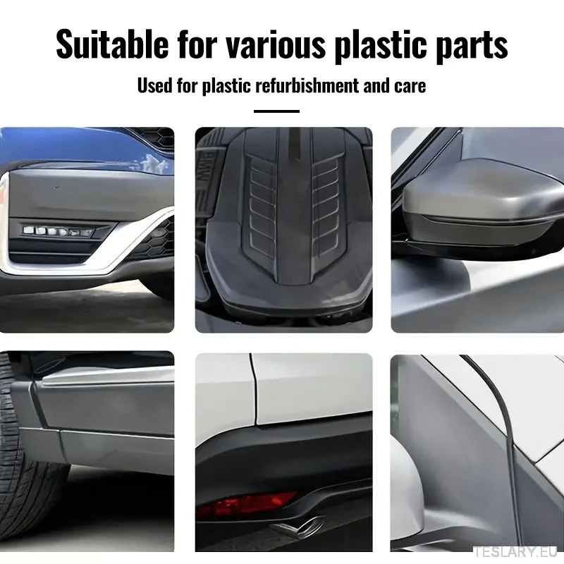 100ml bilplaståterställande och glansvax - långvarig hydrofob beläggning för interiör och exteriör, ljusar upp svarta ytor