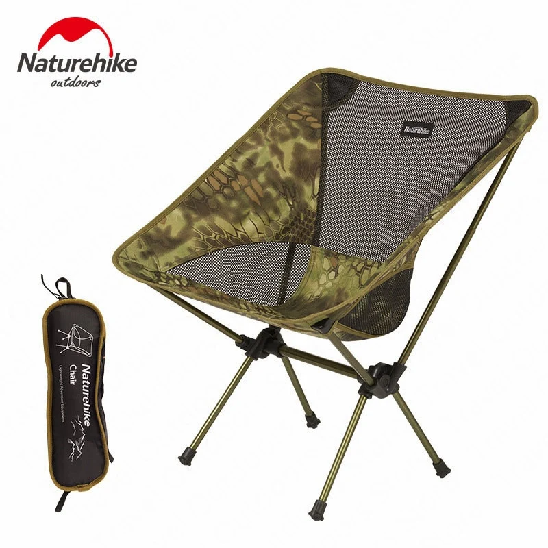NatureHike New Upgrade Fishing Chair Portable Folding Moon Chair Camping Hiking Gardening Barbecue Chair Folding Stool