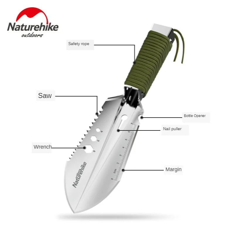 Naturehike 2020 New Camping Stainless Steel Multi-function Soldier Shovel Outdoor Hiking Digging Stainless Steel Picnic Shovel