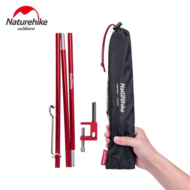 Naturehike Portable Folding Lamp Pole Ultralight Hiking Camping Aluminum Alloy Small Light Pole Travel Picnic 230g