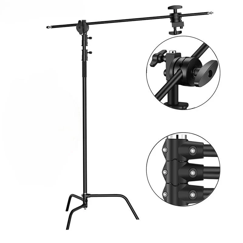 150-330cm Black Heavy Duty C-Stand Light Stand Load 20KG Capacity