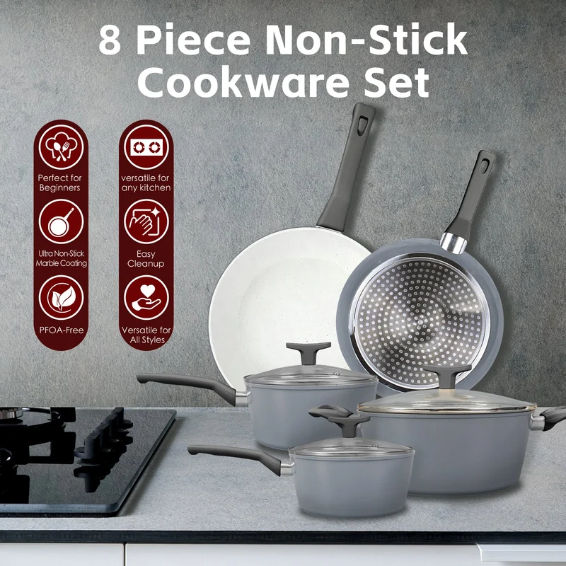 8pc Clevinger Non-Stick Cookware Set