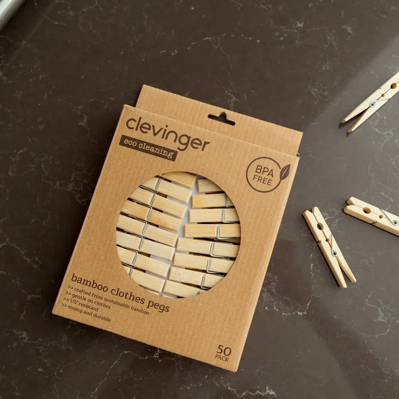 50pc Eco Bamboo Clothes Pegs