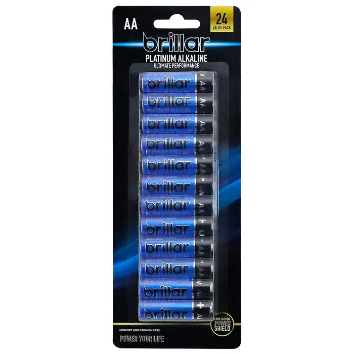 24pc Brillar AA Platinum Alkaline Batteries