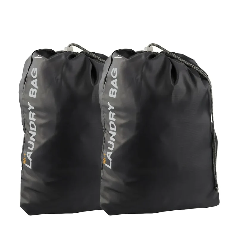 2pc Travel Laundry Bag Drawstring Water Resistant Sports Gym Clothes