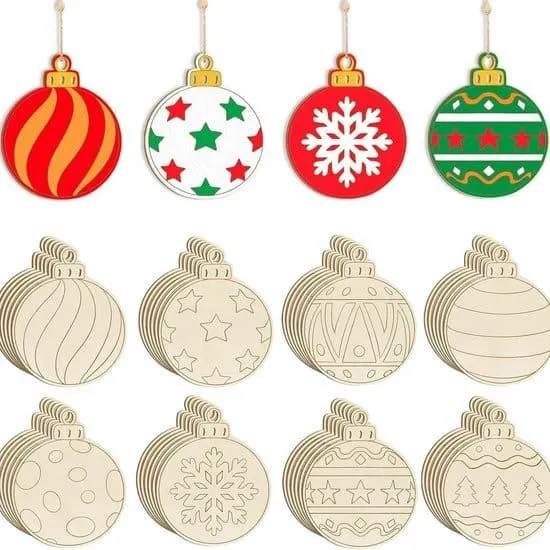 40pc DIY Wooden Christmas Ornaments