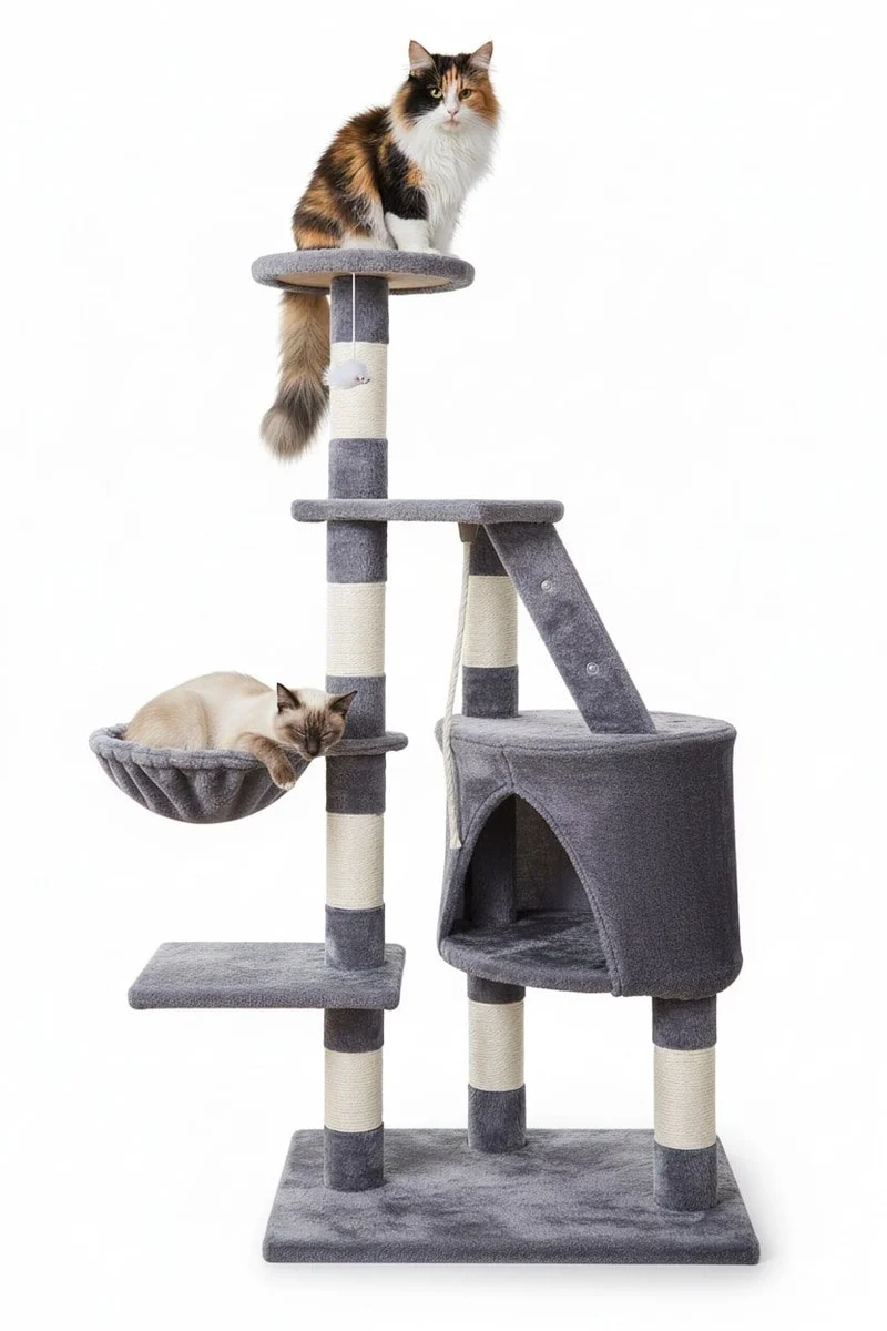 CARLA HOME 120cm Cat Tree for Indoor Cats with Condo