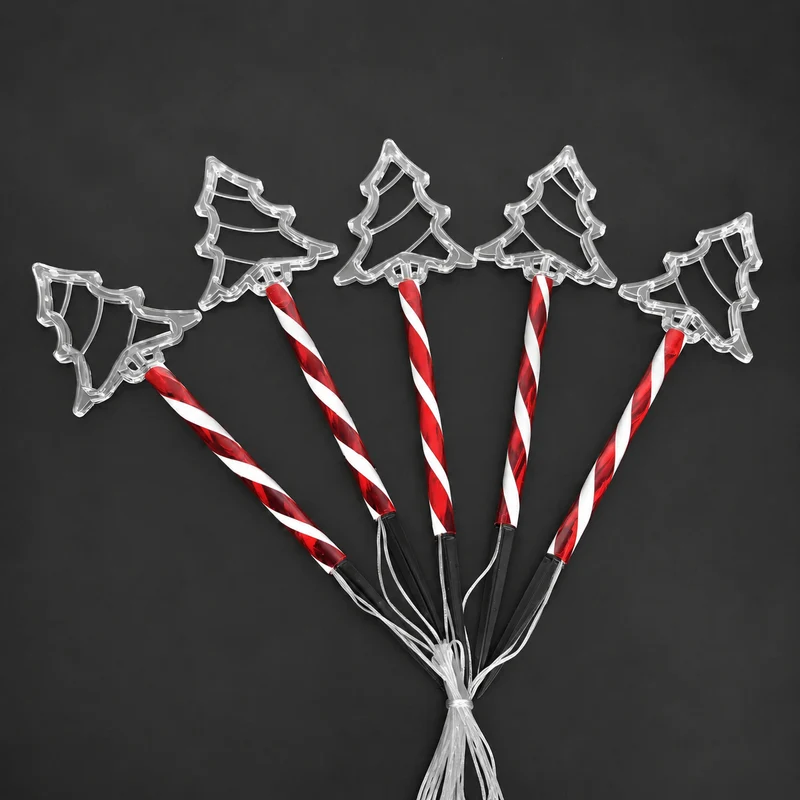 3pc Solar Christmas Tree Stake Lights Transparent