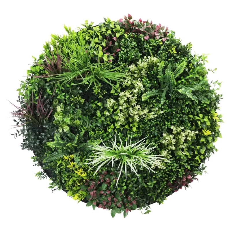 100cm Colour Fresh Artificial Green Wall Disc Black Frame