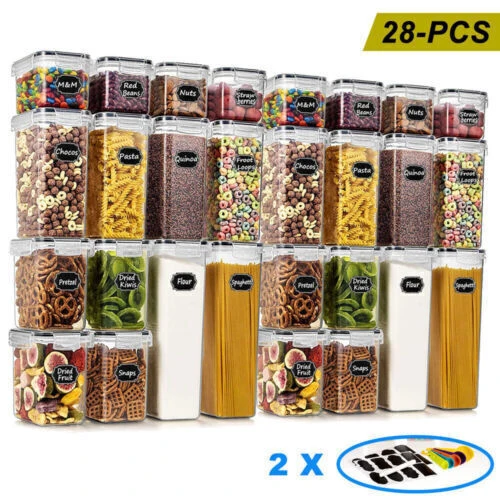 28pc Airtight Pantry Storage Containers with Lids for Kitchen Dry Food