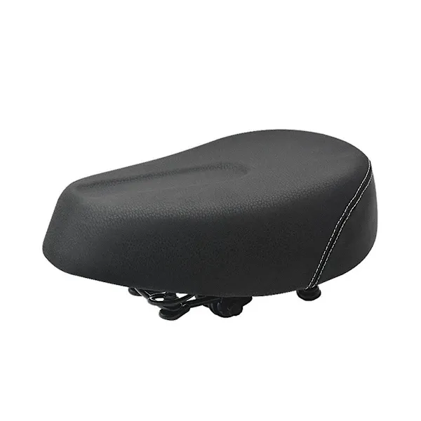 Black Electric Bicycle Saddle Expansion Four Springs Seat Padded