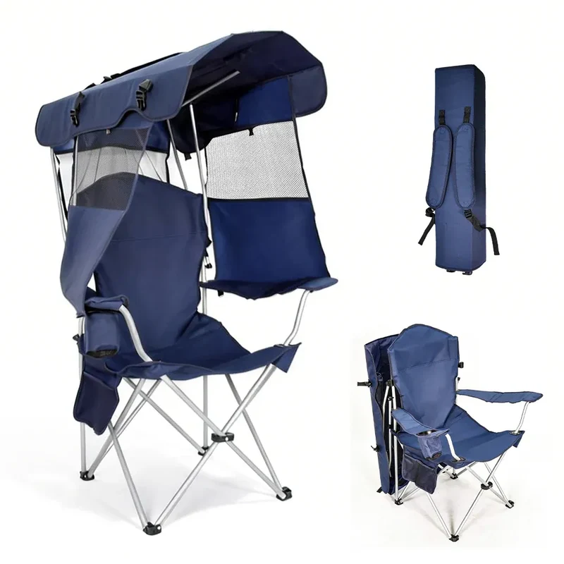 Foldable Canopy Shade Chair Sturdy Frame Thickened Oxford Fabric Chair