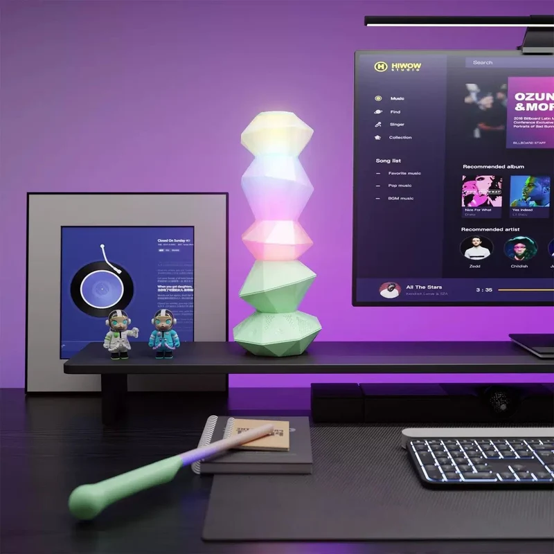 Green Magic Crystal Sound Lamp with RGB Music Rhythm