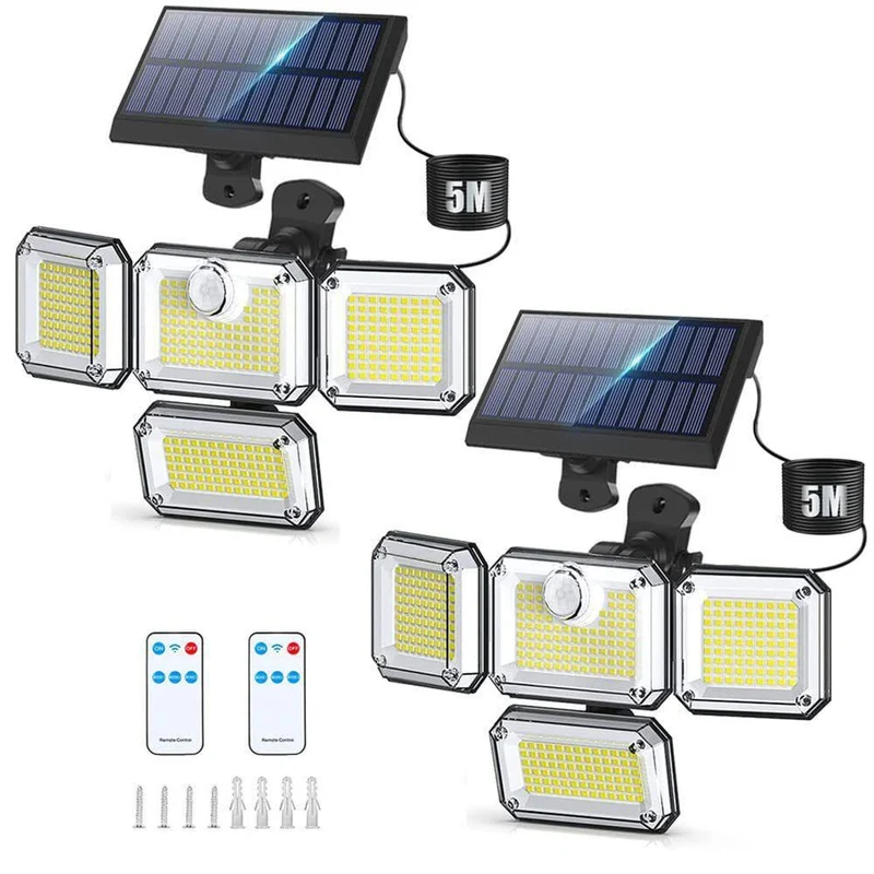 4-Head Solar Motion Sensor Wall Light