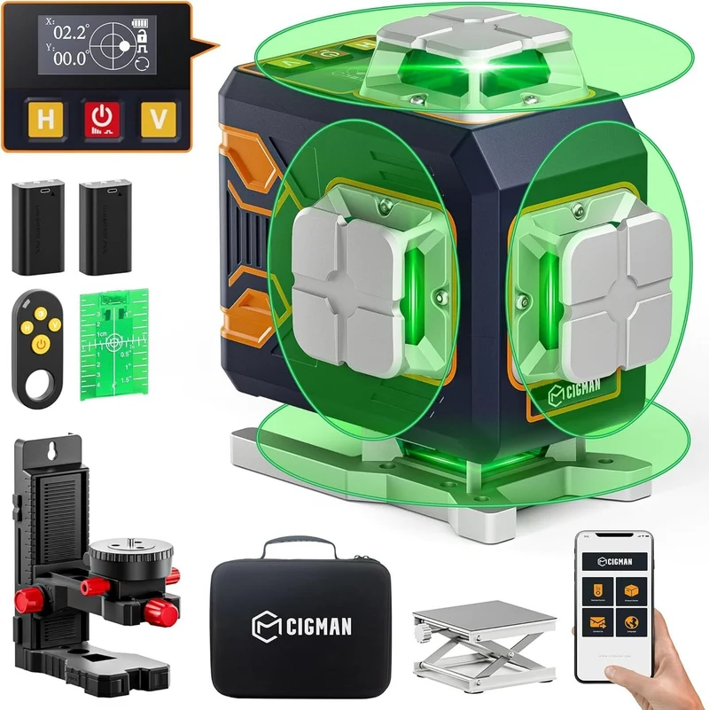 CIGMAN 4x360° 16 Lines Laser Level with Remote & APP Control