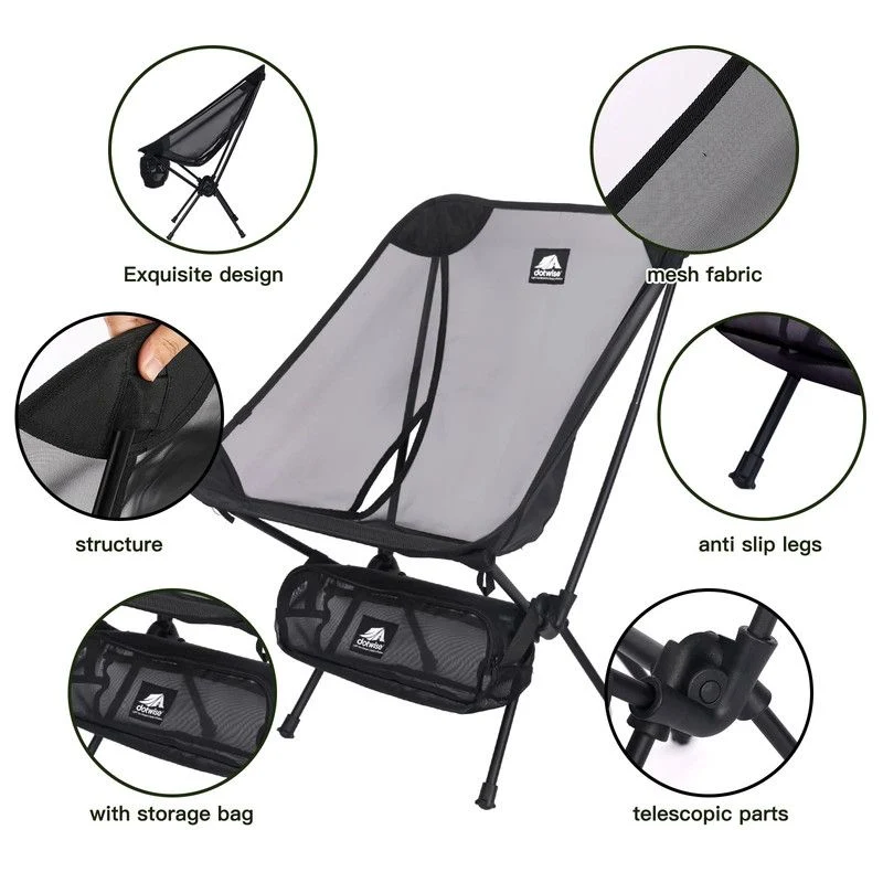 2pc Outdoor Folding Moon Chairs Black