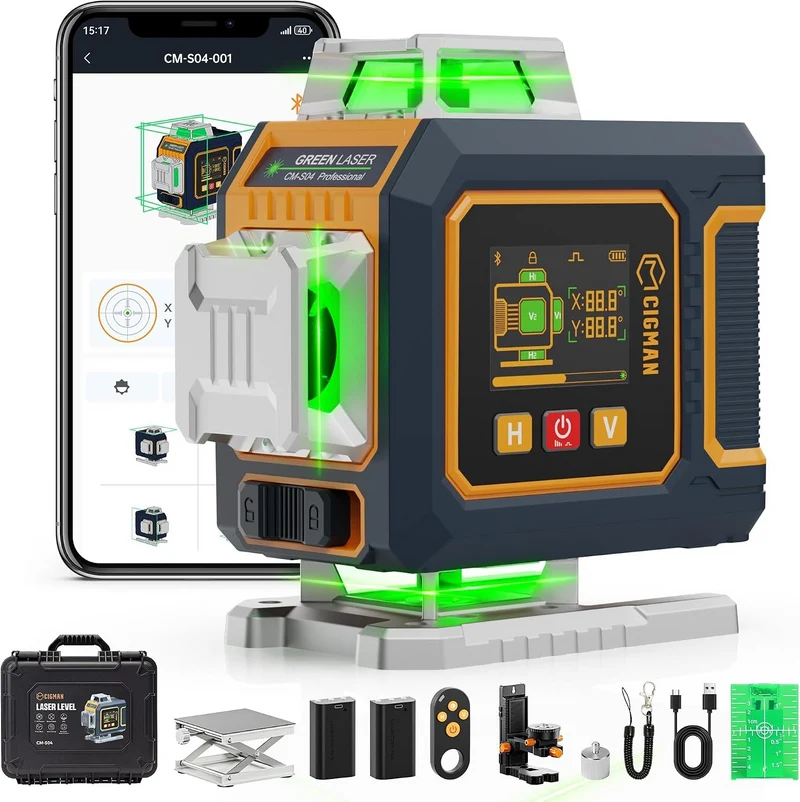 CIGMAN 16 Lines Green Laser Level 4×360° Self Leveling