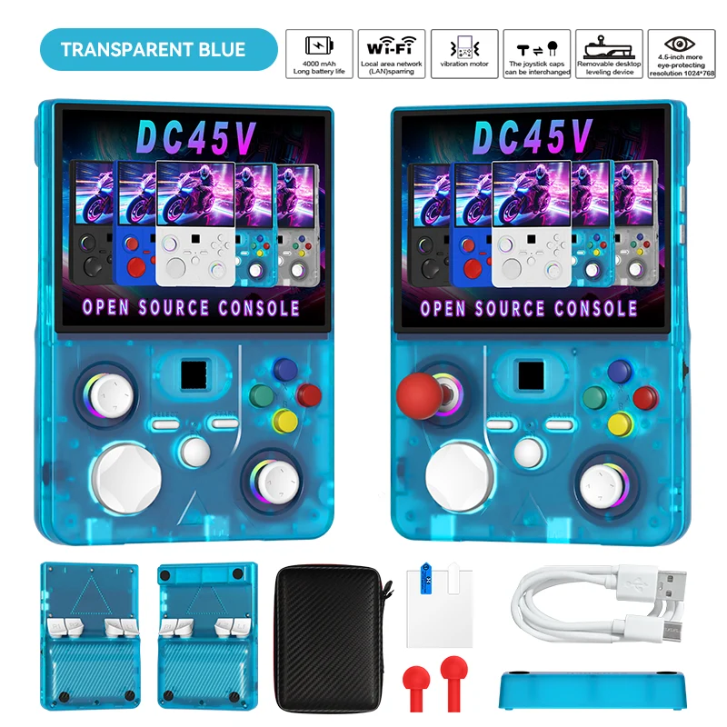 Transparent DC45V Retro Handheld Game Console