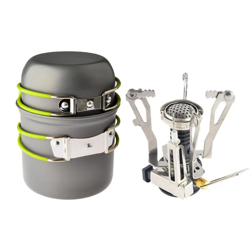 Camping Pots & Pans with Burner