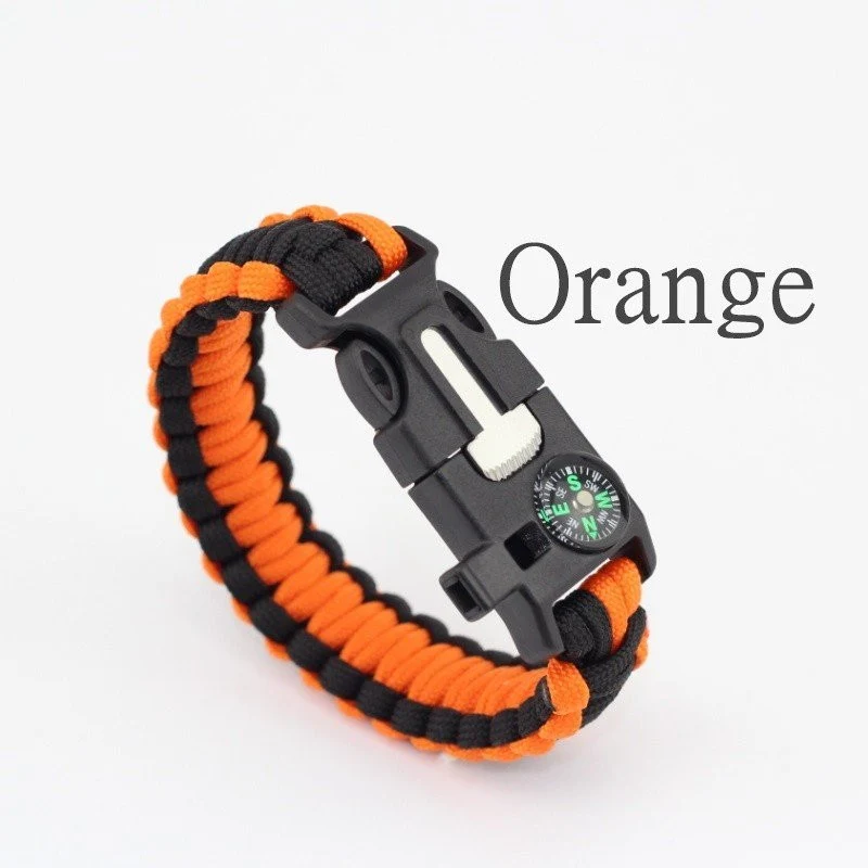 Paracord Bracelet with Compass and Fire Starter