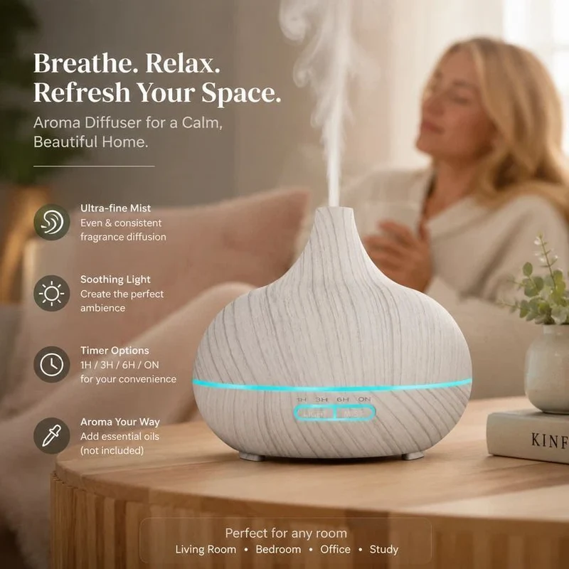White Onion Wood Grain Aroma Diffuser