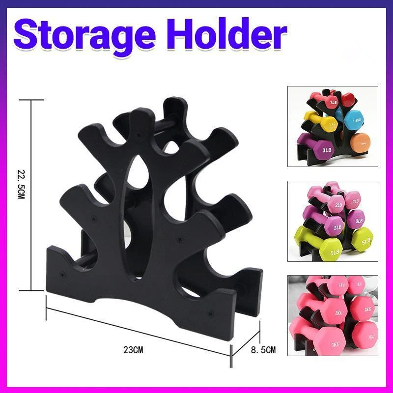 Dumbbell Storage Holder Gym Hand Weight Stand 3-Tier Tree Rack Weights
